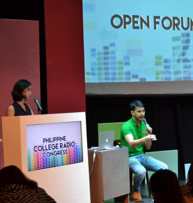 Moderating Mr. Atom Araullo's session at the PCRC